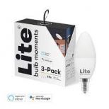 Lite bulb moments, package of 3 pcs smart LED bulbs, RGB, E14, white