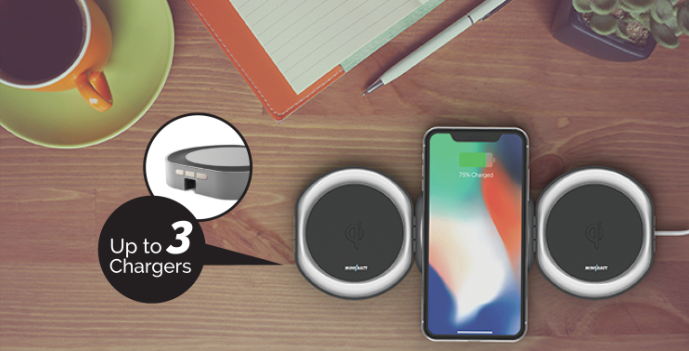 MiniBatt MODULAR – Buildable Qi Wireless Fast Charger, 15 W for up to 3 devices
