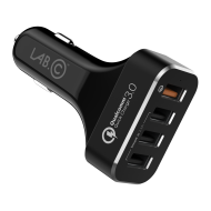 LAB.C 4Port Quick Car Charger - Black