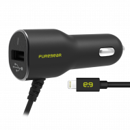 PureGear 3.4A, Single USB, Lightning Corded Car Charger