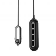 BOX Products 12v/24v Car Charger - 1.5m, 4 x USB, 9.6A Output - Black