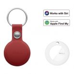 MiLi MiTag - Smart Locator with Leather Key Ring, Red